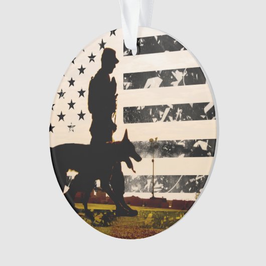 K-9 Arbeitsdog Handler Ornament (Vorderseite)