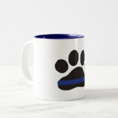 K-9 blaue Linie Tatzen-Druck-Kaffee-Tasse Zweifarbige Tasse (Vorderseite Links)