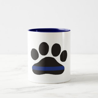 K-9 blaue Linie Tatzen-Druck-Kaffee-Tasse Zweifarbige Tasse