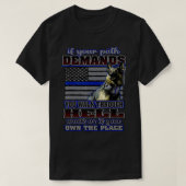 K 9 Dog Costume Police Handler Thin Blue Line Poli T-Shirt (Design vorne)