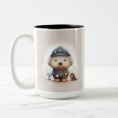 K-9-Einheit auf dem Beat.. Duft-sationaler Krimina Zweifarbige Tasse (Links)