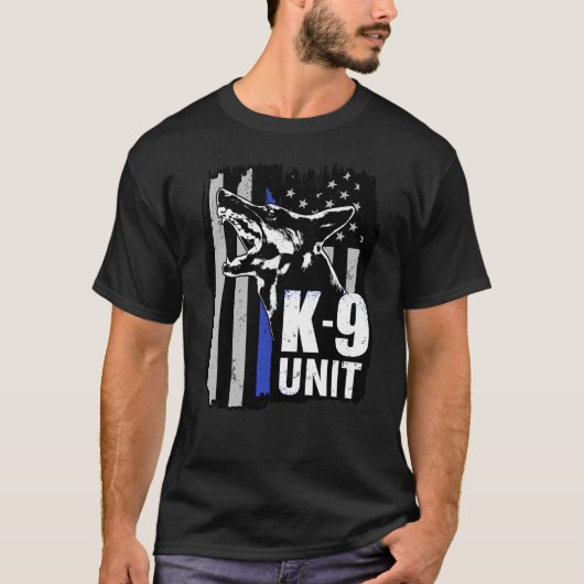K-9 Einheit - Polizei-Einheits-Schäferhund T-Shirt (Vorderseite)