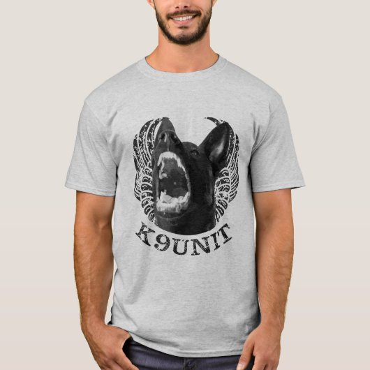 K-9 Einheit - Polizei-Hundeeinheit Malinois T-Shirt (Vorderseite)