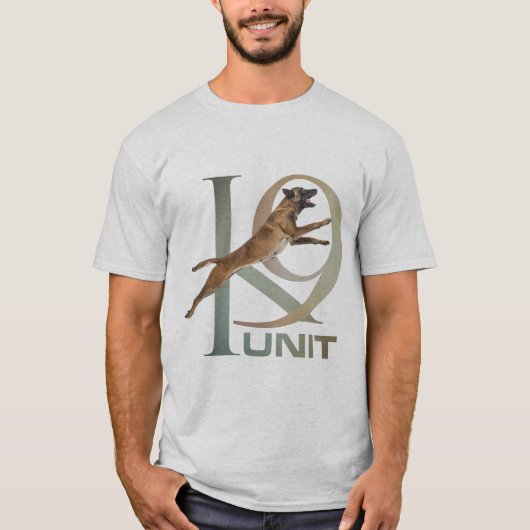 K-9 Einheit - Polizei-Hundeeinheit Malinois T-Shirt (Vorderseite)
