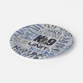 K-9 Einheit - Polizei-Hundeeinheit Pappteller (Schrägansicht)