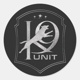 K-9-Einheit - Polizeihund - Malinois Runder Aufkleber