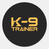 K-9 K9 Dog Handler Trainer Polizeischutz Hallowage Runder Aufkleber (Vorderseite)