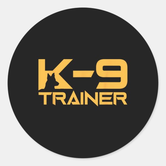 K-9 K9 Dog Handler Trainer Polizeischutz Hallowage Runder Aufkleber (Vorderseite)