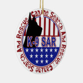 K-9 SAR VERZIERUNGS-SUCHE UND RETTUNG KERAMIKORNAMENT (Rechts)