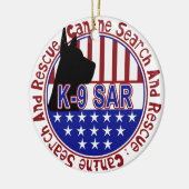 K-9 SAR VERZIERUNGS-SUCHE UND RETTUNG KERAMIKORNAMENT (Links)