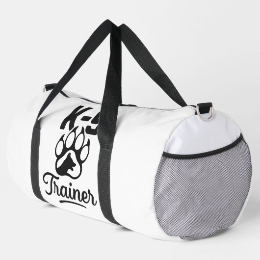 K-9 Trainer Dog Puppy White Duffle Bag (Rechte Ecke)