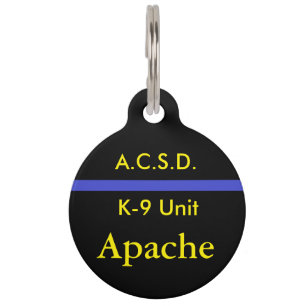 K-9 Unit Sheriff's Department Dog Tag Tiernamensmarke
