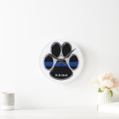 K-9 Unit Thin Blue Line Runde Wanduhr (Zuhause)
