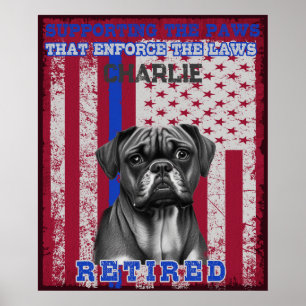 K-9 Veteran Boxer Working Dog Personalisiert Poster