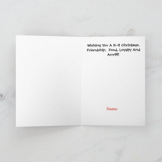 K-9-Weihnachtskarte Karte (Innenseite)
