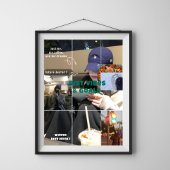 K-Aesthetic Winter Moodboard Cozy Café Collage Poster