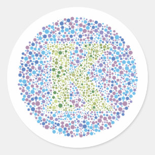 "K-" Augen-Test-Buchstabe Runder Aufkleber