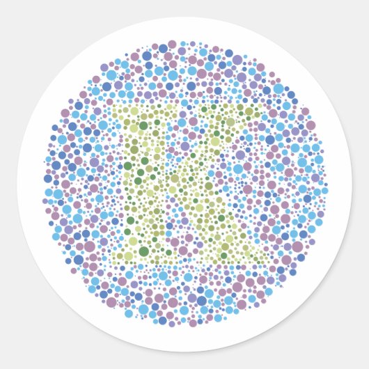 ‚K‘-Augenprüfbuchstabe Runder Aufkleber (Vorderseite)