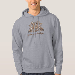 K Buchstabe Beige Kristall Luxus Design Hoodie