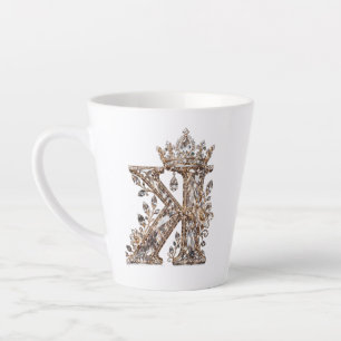 K Buchstabe Beige Kristall Luxus Design Milchtasse