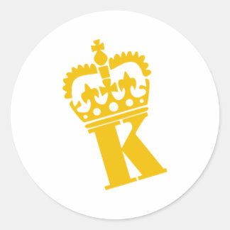 K - Buchstabe - Name Runder Aufkleber