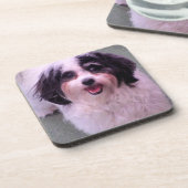 K-Cee lächelt Niedlich Hund-Set Getränkeuntersetzer (Linke Seite)