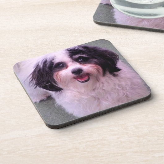 K-Cee lächelt Niedlich Hund-Set Getränkeuntersetzer (Linke Seite)