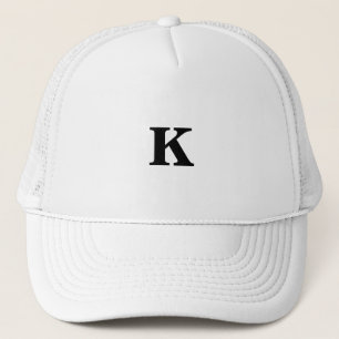K Custom Logo Monogram oder Initial White Color Truckerkappe