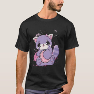 K Decora Fairy Kei Roter Panda Mond Otaku Anime Nu T-Shirt