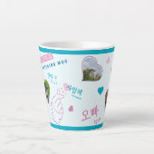 K drama 3 Foto Collage koreanische Typografie Milchtasse (Vorderseite)