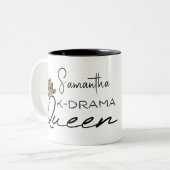 K-Drama-Königin mit koreanischer Krone Personalisi Zweifarbige Tasse (Vorderseite Links)