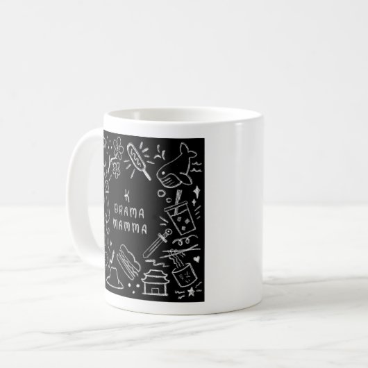 K Drama Mama Chalkboard Style Tasse (Vorderseite Links)