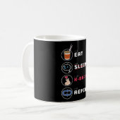 K-Drama Shirt Eat Sleep Drama Wiederholung Kaffeetasse (Vorderseite Links)