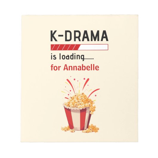 K-Drama wird geladen Personalisiert Notizblock (Vorderseite)