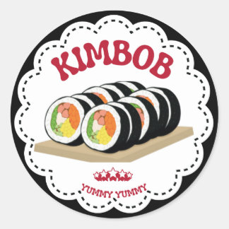 K-Food Kimbap Illustrationsaufkleber Runder Aufkleber