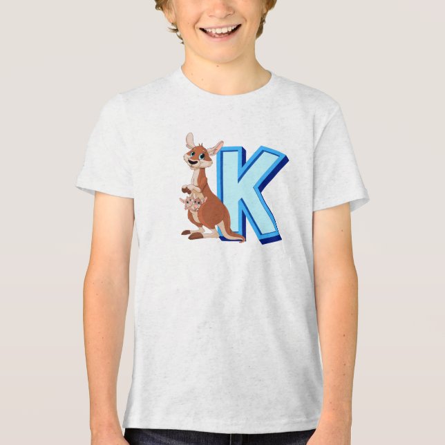 K für Känguru Tri-Blend Shirt (Vorderseite)