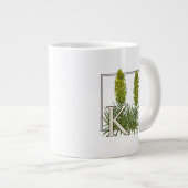 K für King's Spear Floral Monogram Art Jumbo-Tasse (Vorderseite Rechts)