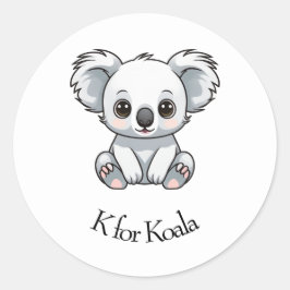 K für Koala Runder Aufkleber