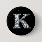 "K"-Imitat-"Diamant Bling"-Taste Button (Vorderseite)
