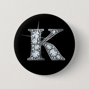 "K"-Imitat-"Diamant Bling"-Taste Button