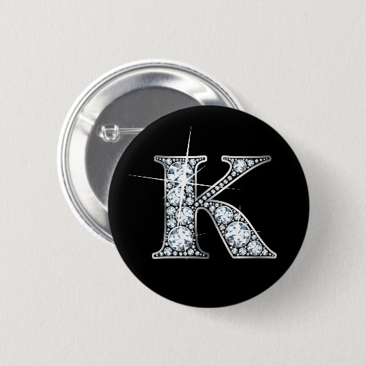 "K"-Imitat-"Diamant Bling"-Taste Button (Vorne & Hinten)