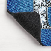 K Imitate -"Diamant Bling" auf Denim Mousepad (Ecke)