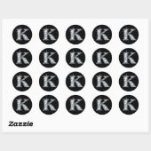 "K"-Imitate-"Diamant Bling"-Sticker Runder Aufkleber (Blatt)