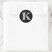 "K"-Imitate-"Diamant Bling"-Sticker Runder Aufkleber (Tasche)