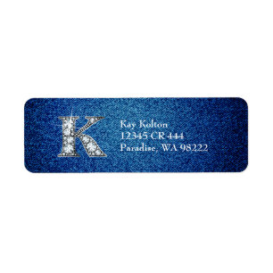 K Imitate Diamond auf dem Denim-Rücksendeaufkleber
