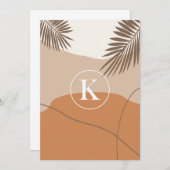 K - Initial Monogram Letter K Abstract Design Einladung (Vorne/Hinten)