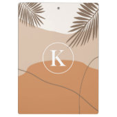 K - Initial Monogram Letter K Abstract Design Klemmbrett (Rückseite)