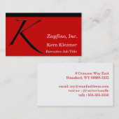 K - Initiale auf Rot Visitenkarte (Vorne/Hinten)