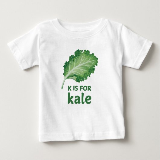 K is for KALE Green Veggie Alphabet K Baby T-shirt (Vorderseite)
