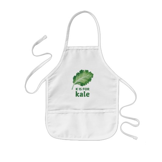 K is for KALE Green Veggie Alphabet K Kids Schürze (Vorne)
